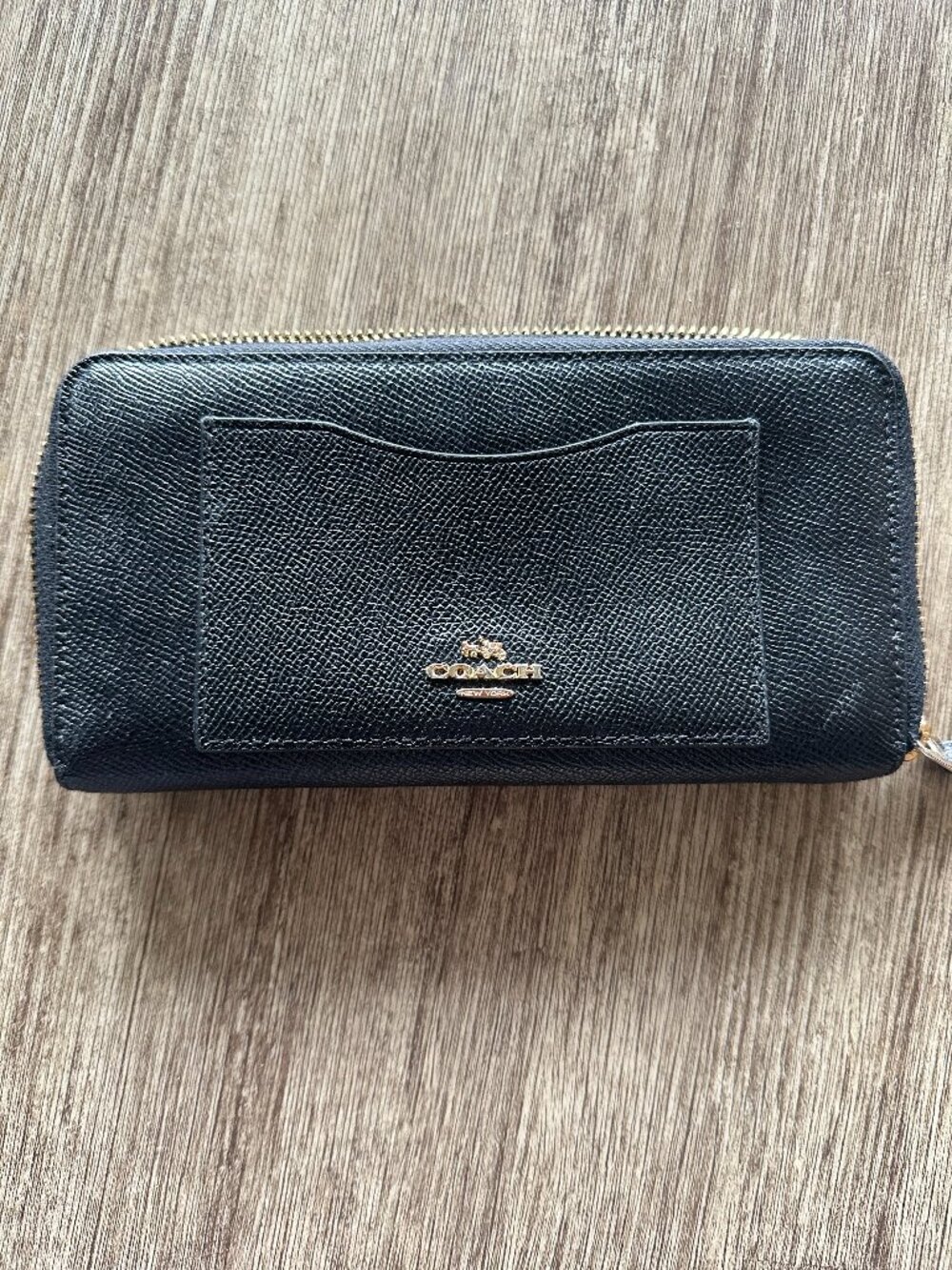 Coach Pebbled Leather Black Wallet